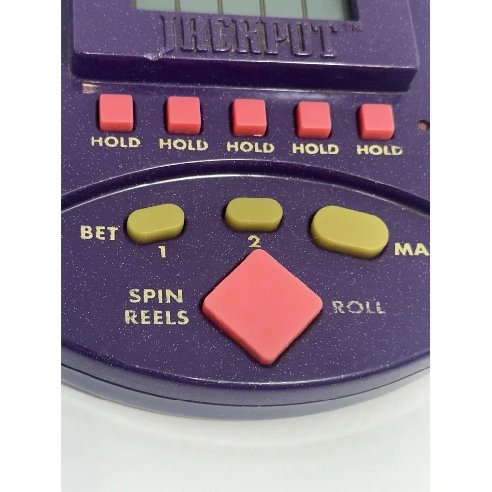 1999 Yahtzee Jackpot Slots Handheld Electronic Game by Hasbro-Works